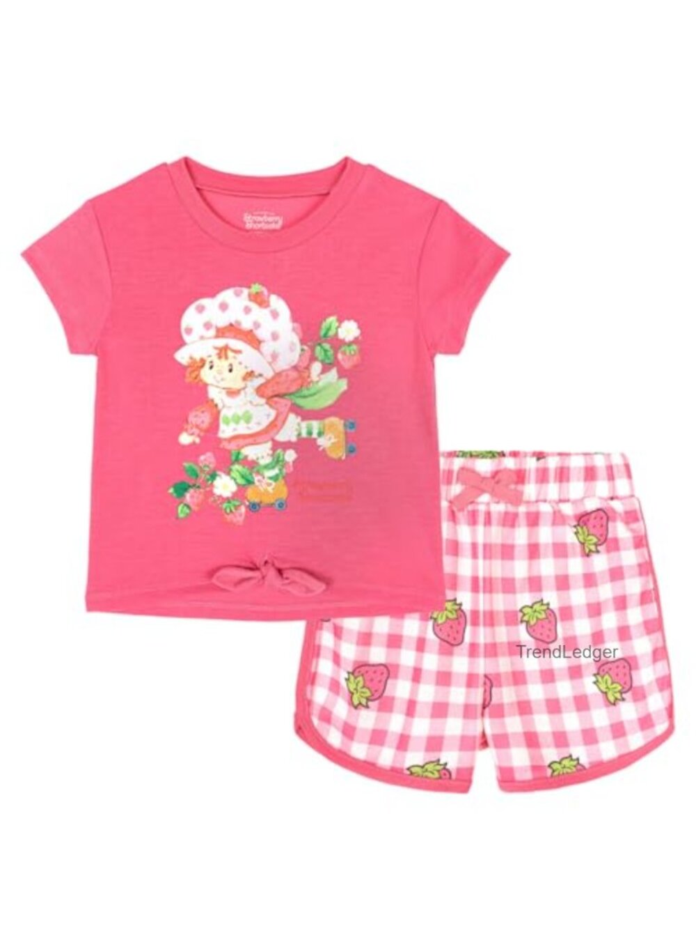 Strawberry Shortcake Girls 2-Piece Tee and Shorts Set Toddler to Big Kid